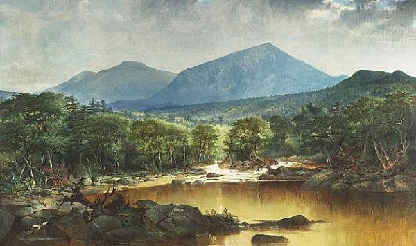 John Mix Stanley River in a Mountain Landscape oil painting image